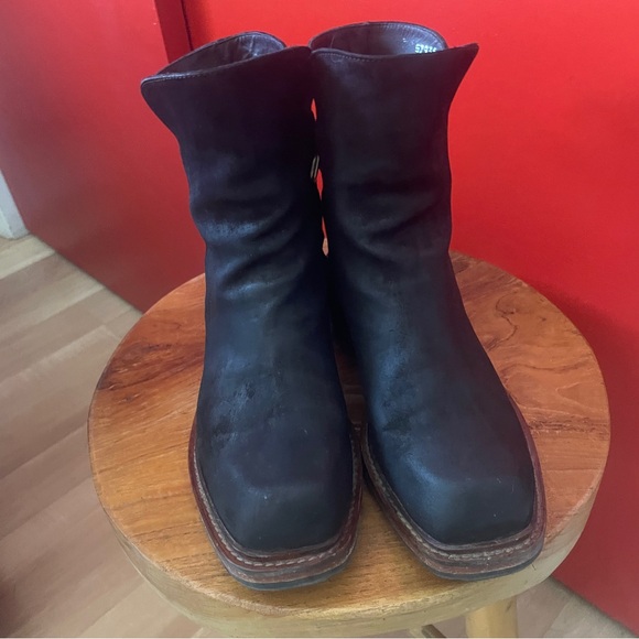 P. Monjo black suede square toe zip booties, Sz 39 EU Sz 8.5-9 US Pep Monjo Lola - Picture 2 of 10